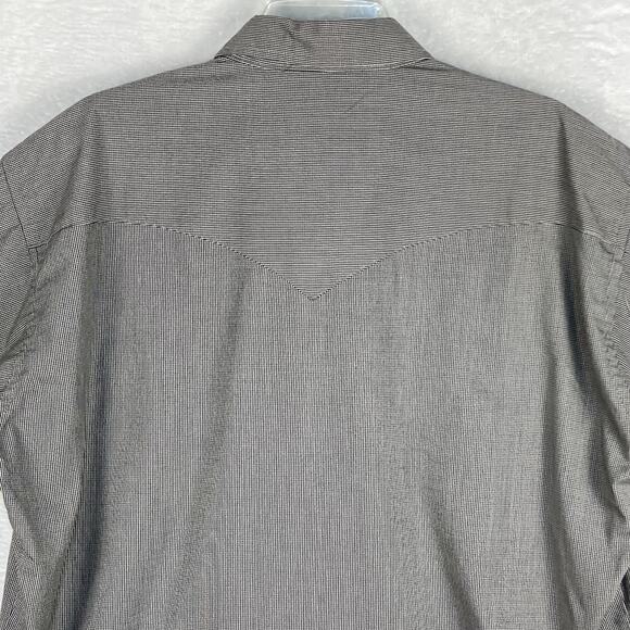 VTG Flying R Ranchwear Mens XL 18-35 Black White Pearl Snap Western Cowboy Shirt - Picture 5 of 8